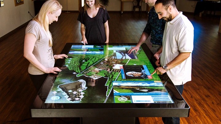 interactive touchscreen table for museum