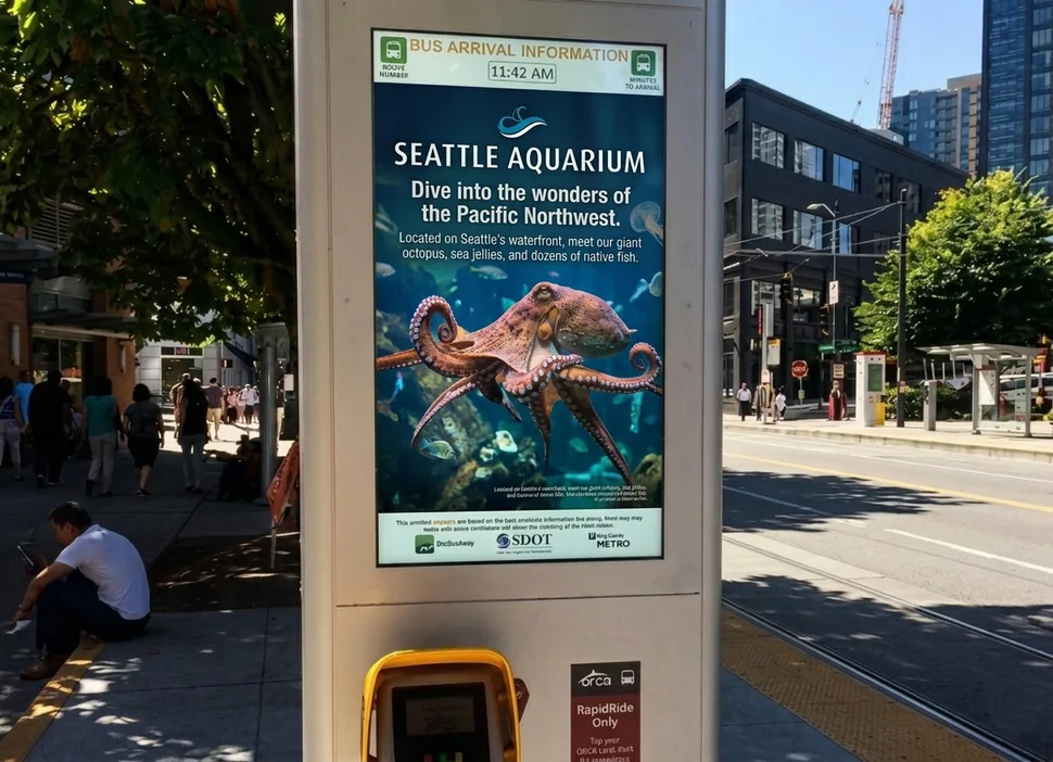 2,500-Nit Outdoor High-Brightness Digital Signage Powers Seattle Smart Transit PID Network — project photo