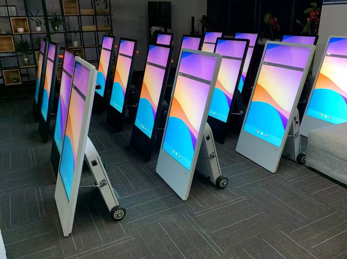 Portable outdoor digital signage factory assembly line