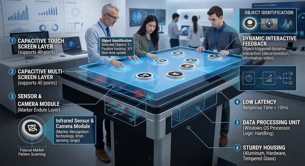 Hardware components and technical principles of the Object Recognition Interactive Table