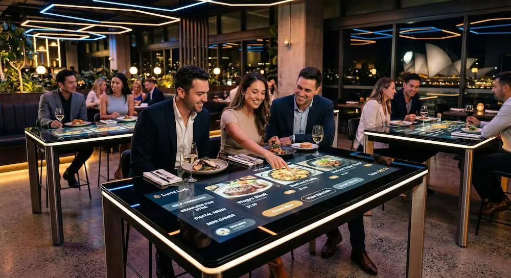 Smart table used in an interactive education or home environment