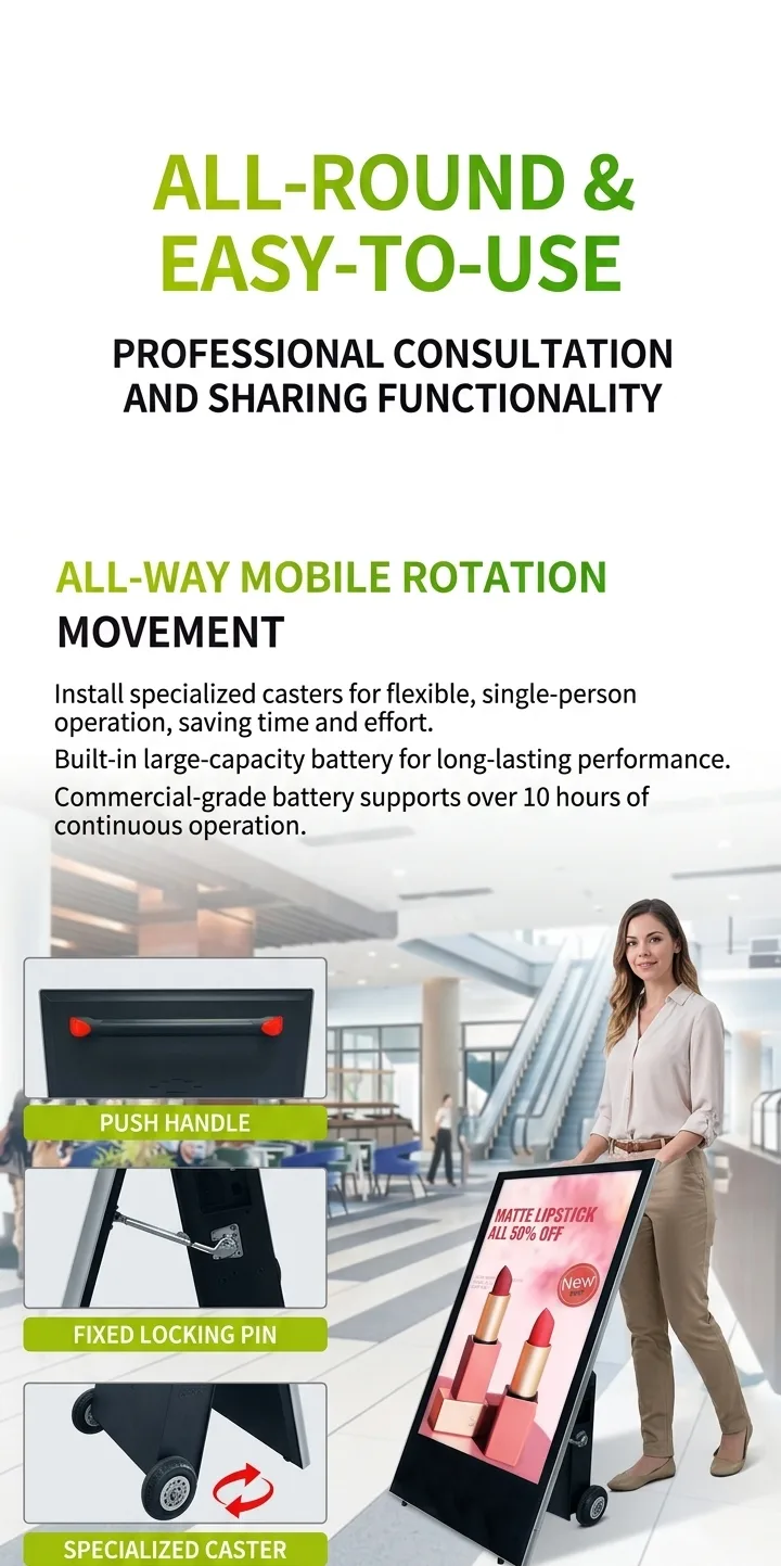split-screen layouts used on a pavement advertising board