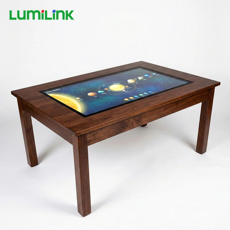 desk with touch screen built in