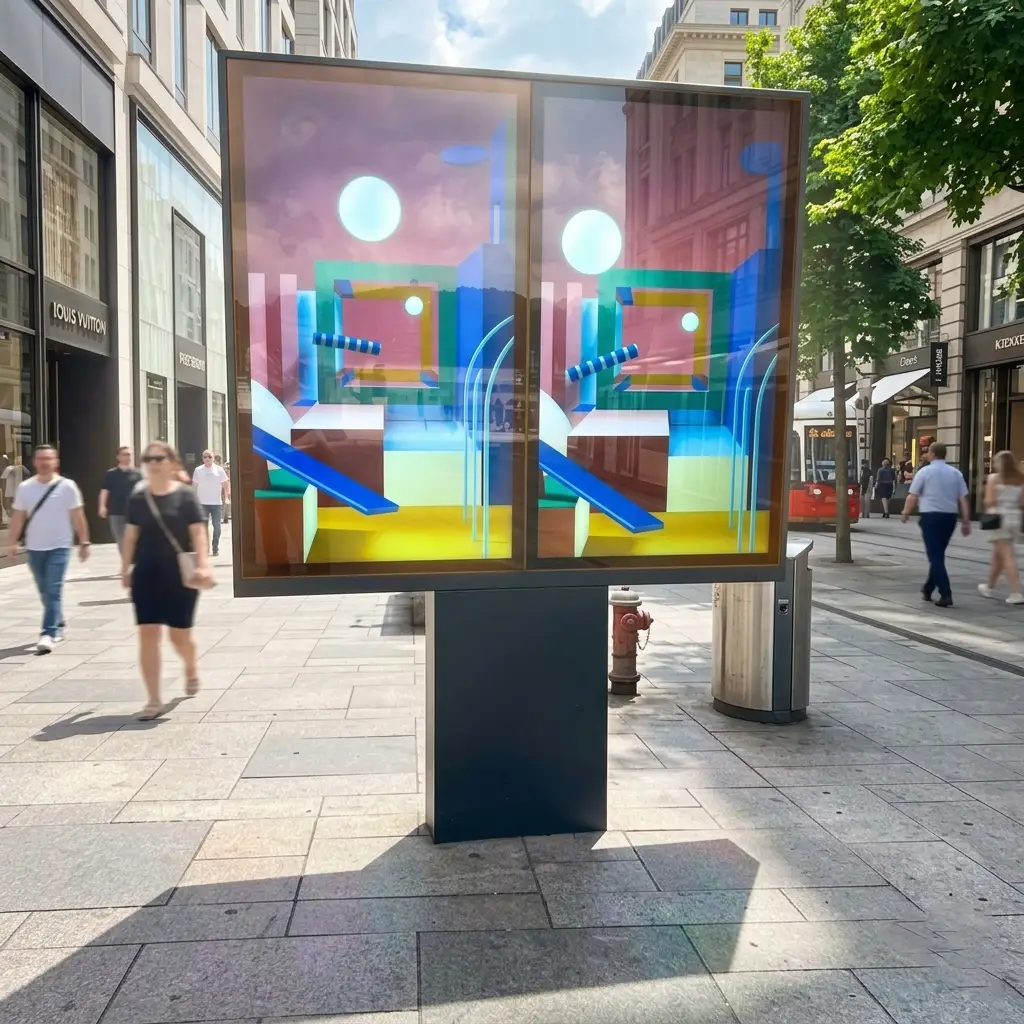 Austria Commercial Pedestrian Street Outdoor LCD Advertising - High Brightness LCD Installation