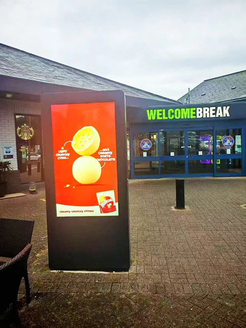 UK Highway Service Area High Brightness Digital Advertising  - High Brightness LCD Installation